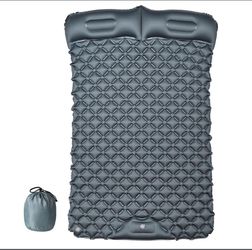 Inflatable Camping Mattress Air Bed for 2 Person w/ Pillow Built-in Pump - Indoor/Outdoor Air Bed - Independence Day Sale