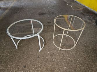 Metal stand with glass on top