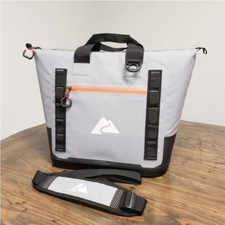 Ozark Trail 30 Can Welded Sport Tote Cooler, Soft Sided Cooler with Microban®, Gray Ice Chest