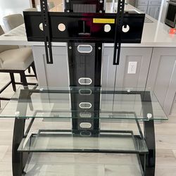 Attractive & sturdy TV Stand Mount w/Glass shelves