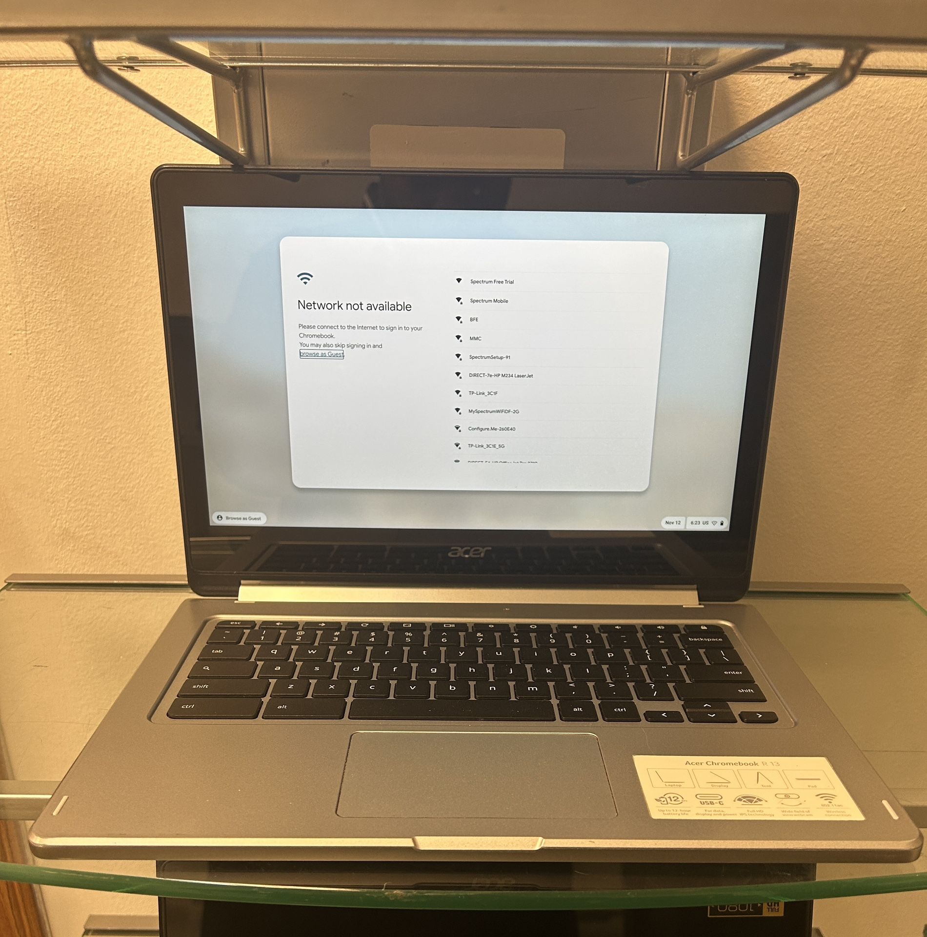 13.3” Acer R 13 2in1 Convertible Full HD IPS Touch Screen Notebook CPU