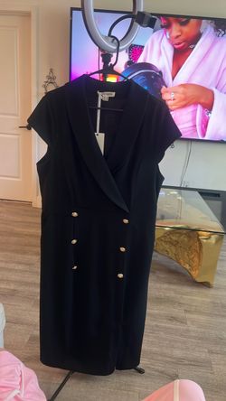 Grace Karin Black Double-Breasted Blazer Dress