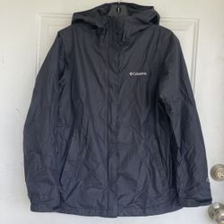 Columbia Black Rain Jacket Windbreaker coat size S