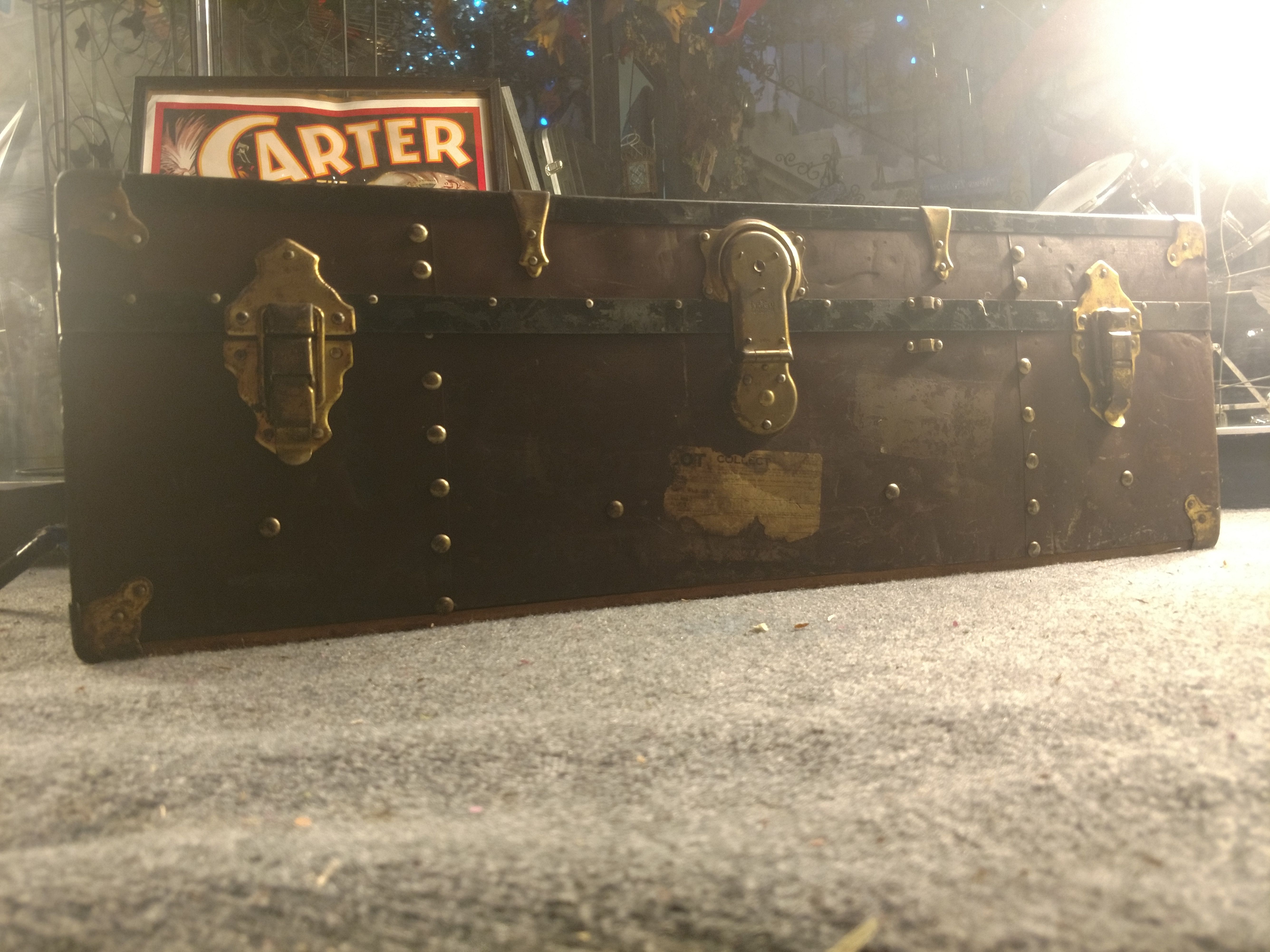 Excelsior Antique Metal Steamer Trunk