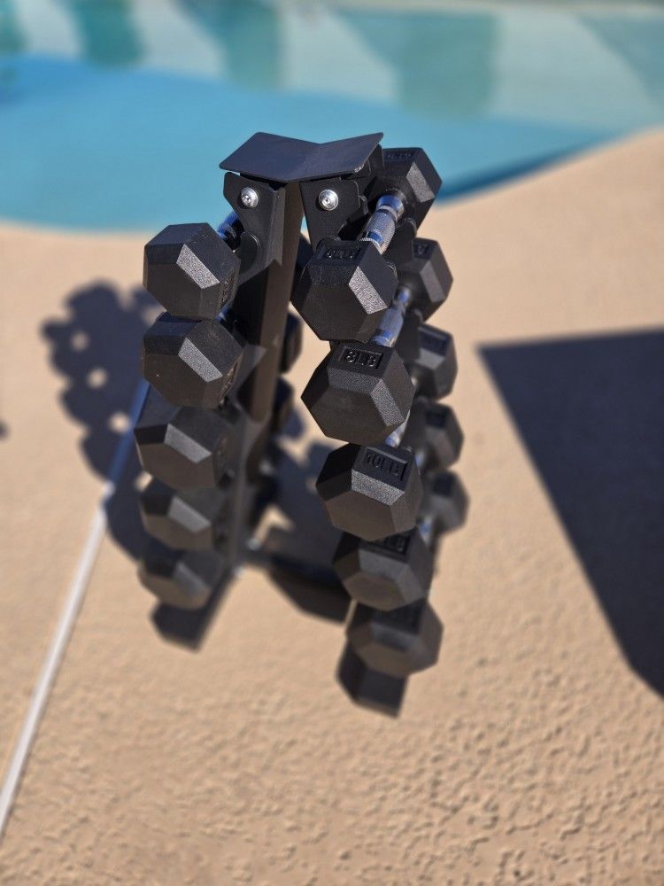 Dumbbell Weights  15, 12, 10 , 8, 5 Lbs.