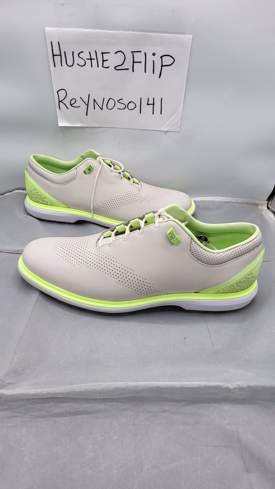 Jordan ADG 4 Golf Shoes Mens 12 White Volt Leather DM0103-003 NEW $195