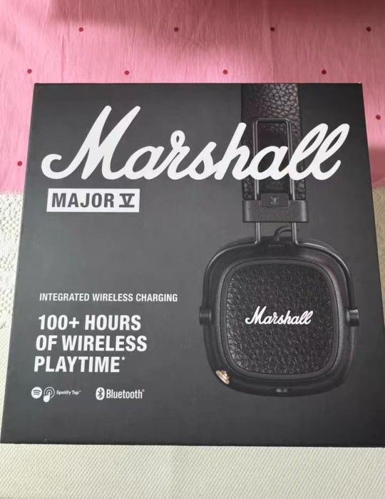 Marshall Major 5 Generation Wireless Bluetooth Headset, Black, Brand New