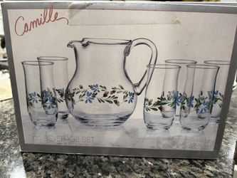 Glass pot and cup set