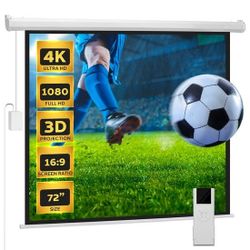 Pyle PRJELMT76 72" Motorized Projector Screen Electric Remote Projection Screen