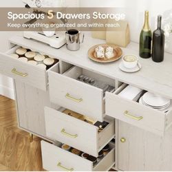 48" Wide Modern Chest of Drawers with Metal Handle