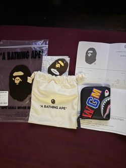 Authentic bape shark mini card wallet