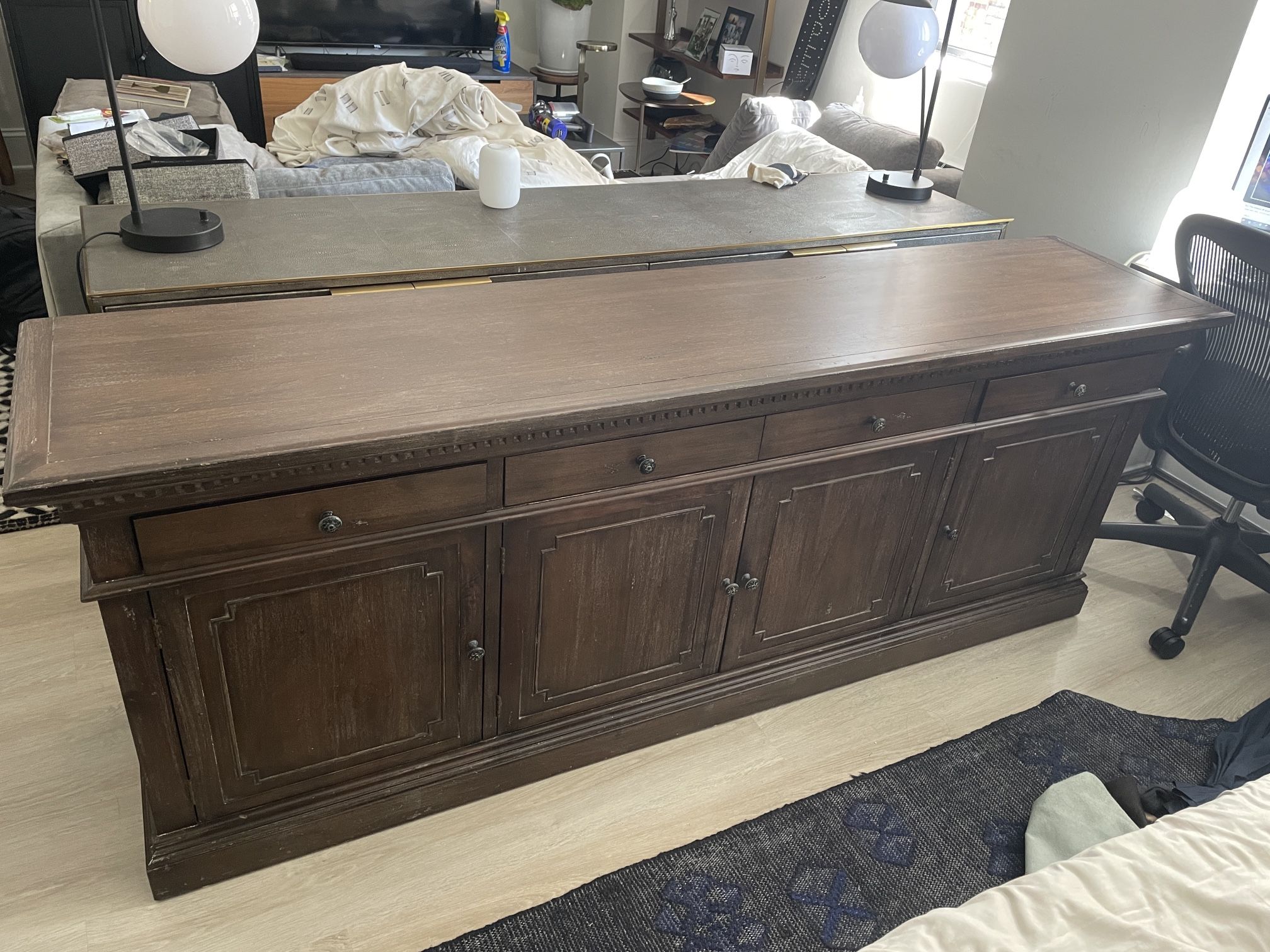 RH Restoration Hardware St. James Media Console Antiqued Coffee for