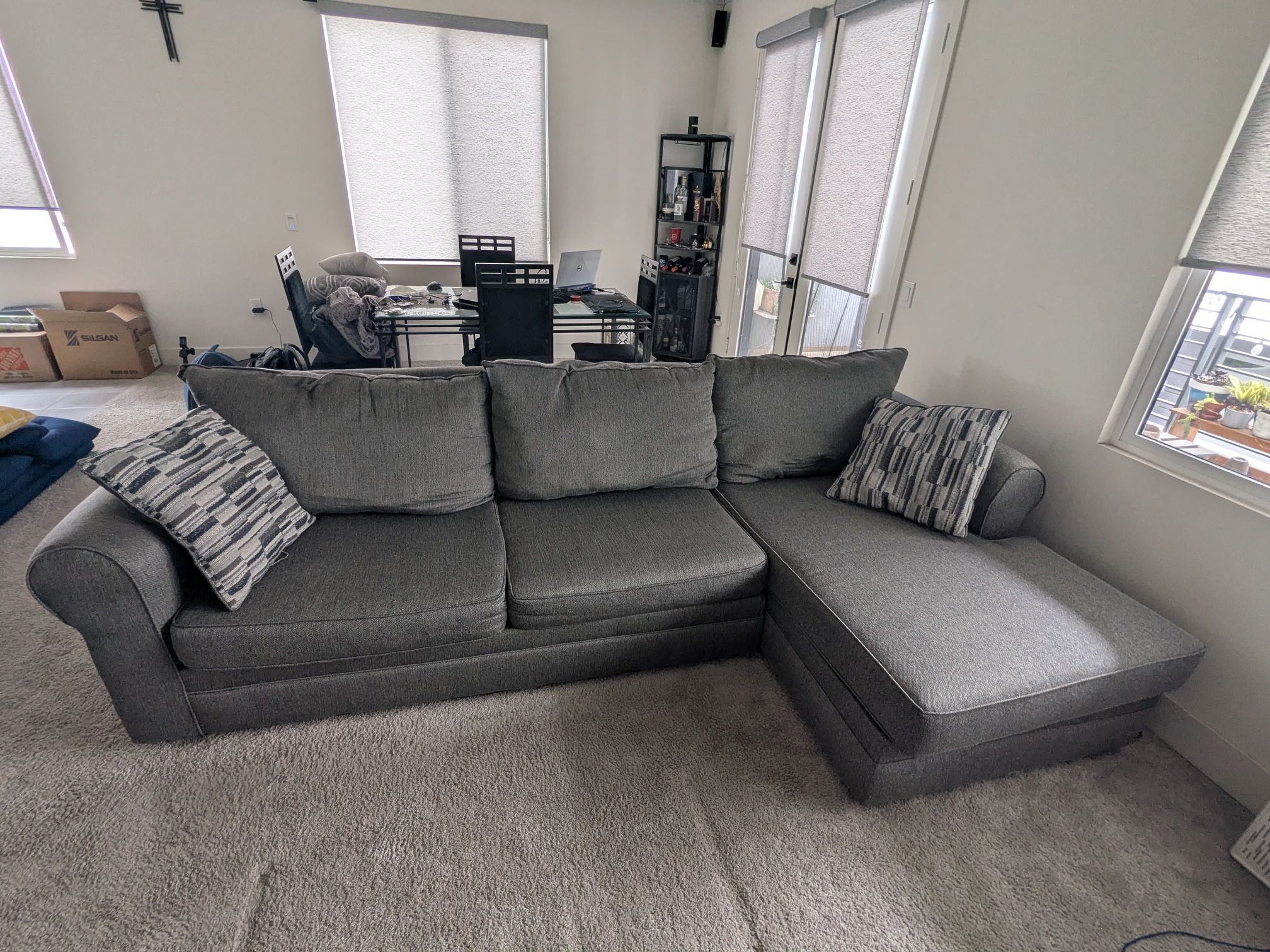 Grey Couch With Chase