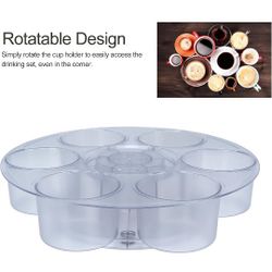 Water Bottle Organizer, 360 Degree Rotatable Plastic Anti Slip Cup Storage Holder Rack, Water Bottle Storage Stand for Water Bottles with Handle