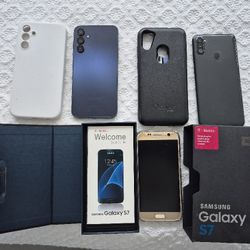 3 Samsung Cellphones (2 w/ Otterbox Cases)