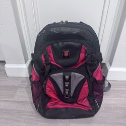 SwissGear Laptop Backpack – Red & Black, Multi-Pocket