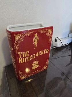 New Steel Mill Ceramic Book Vase Nutcracker 8" H x 5 1/2" W