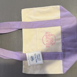 TRADER JOE'S MINI PASTEL CANVAS TOTE BAG LAVENDER