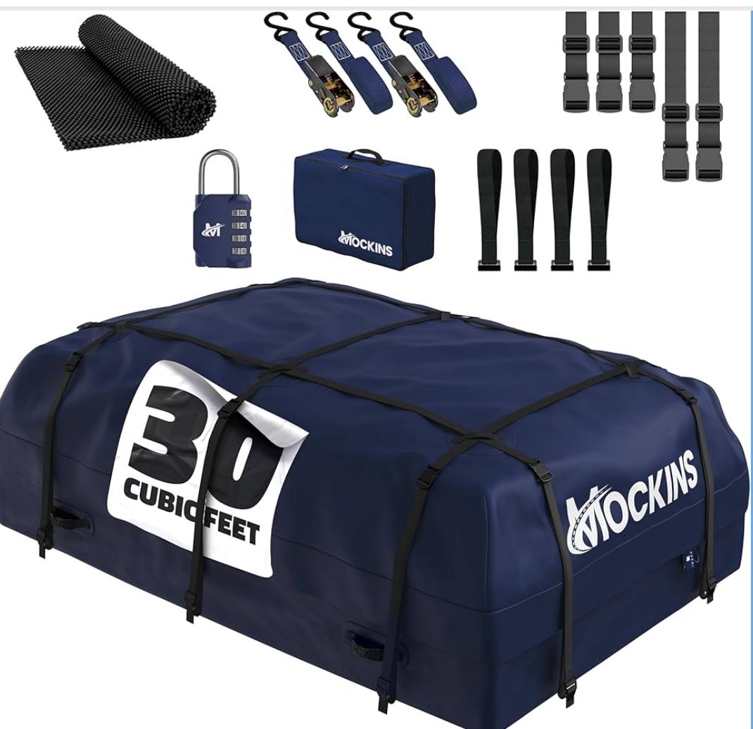 Brand New 30 CuFt Navy Waterproof Rooftop Cargo Bag