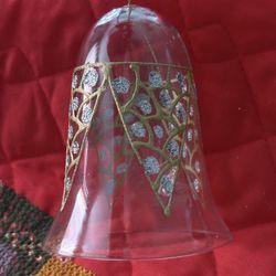 Vintage Glass Blown Bell Shaped Christmas Ornament 