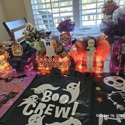 Halloween Decorated Lighted Glass Blocks 