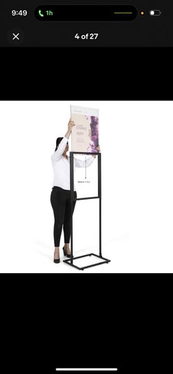 New Pair 18x24 Slide-In Poster Sign Holder 1 Tier Double Sided