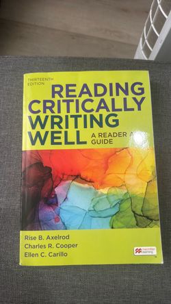 Reading critically writing well, 13th edition