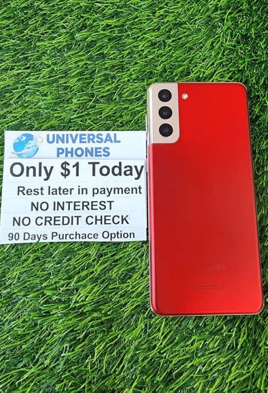 LIKE NEW CONDITION SAMSUNG GALAXY S21 5G 128GB LOWEST PRICE  PAY $1 TODAY, REST LATER IN 90 DAYS WARRANTY