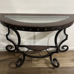 Entryway Console Table – Metal & Glass
