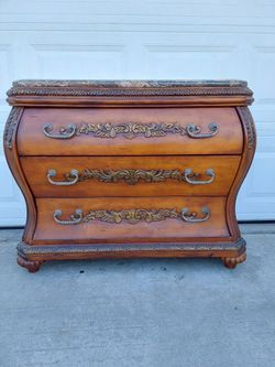 Baroque Bombe Chest of Drawers with Marble Top