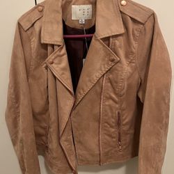 Pink Jacket With Rose Gold Buttons And Zipper 