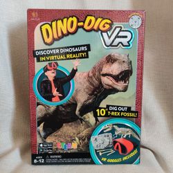 Abacus Brands Dino Dig Vr Goggles for Mobile Virtual Reality Kids Science Kit, Book, and Interactive Stem Learning Activity Set