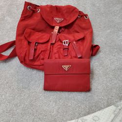 PRADA Nylon Backpack Small Size With WALLET