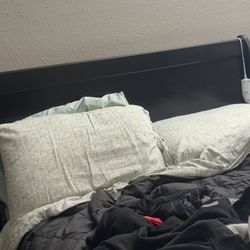 Full Size Sleigh Bed & Night Stand