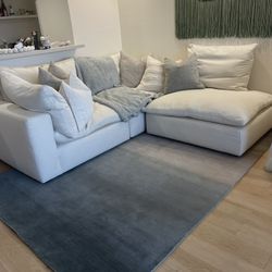 Cloud Couch Love Seat Beige +ottoman 
