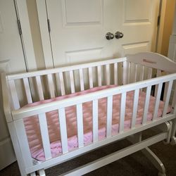 Baby Rocking Wooden Crib