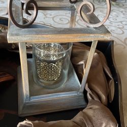 Lantern With Glass Candle Holder