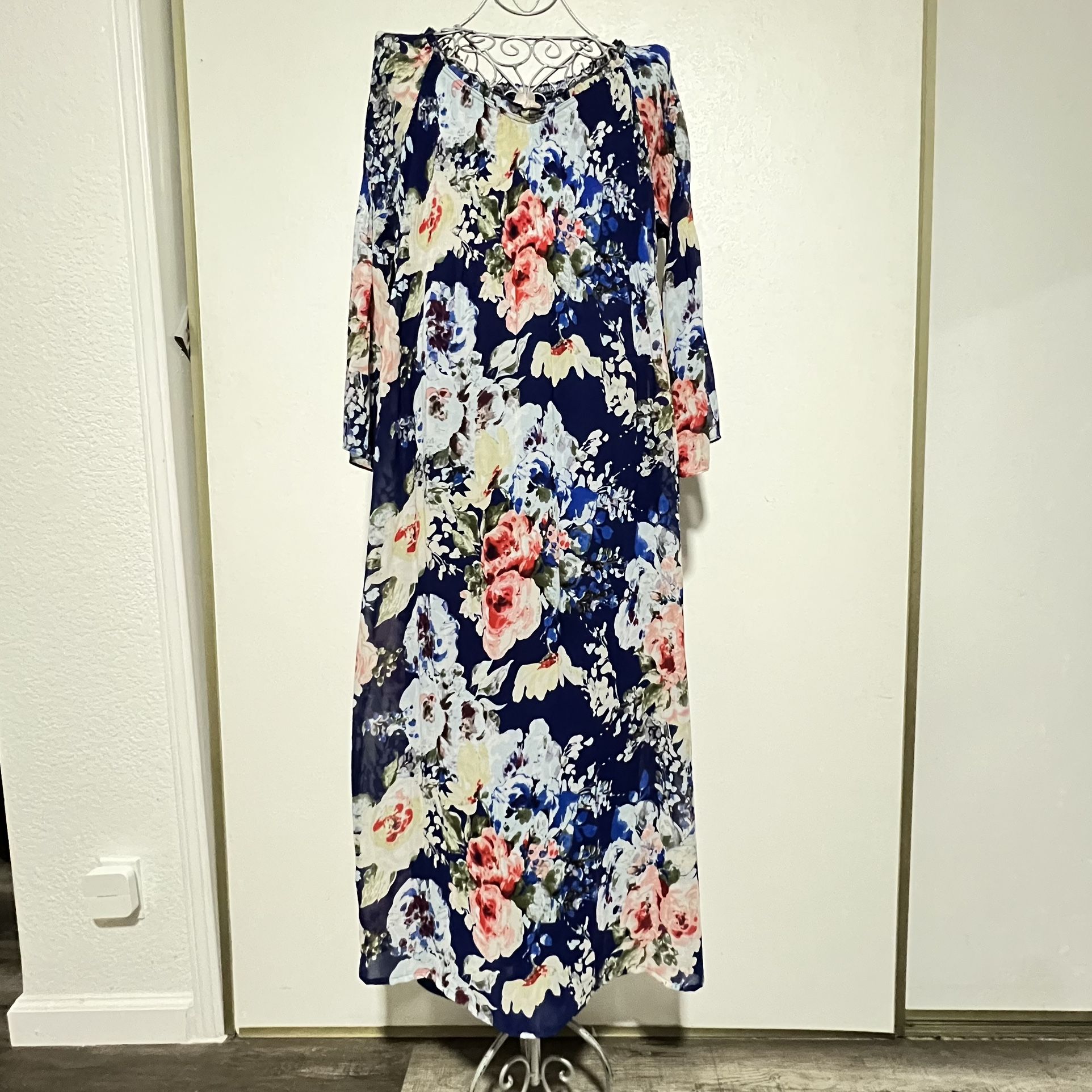 Dress Bohemian Women Maxi Dress Casual Long Sleeve size M