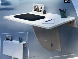 White Wall-Mounted Fold-Down Desk 30in