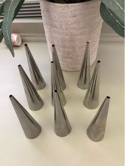 Set of 9 Stainless Steel Pastry Molds/Cannoli Form Tubes