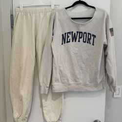 Brandy Melville Newport sweatshirt and signature sweats. One size. Flag patch
