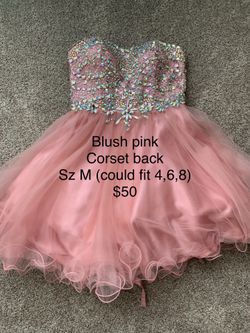 Blush pink short homecoming hoco dress sz M