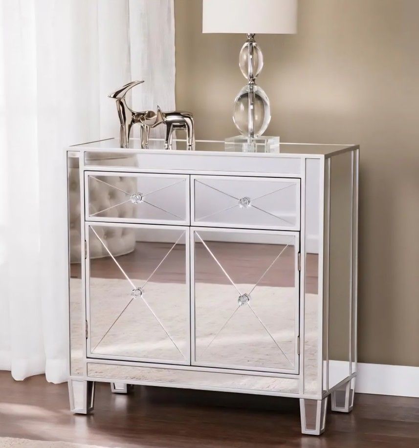 Mirrored Storage Accent Cabinet