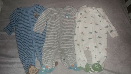 3 Piece Carters Terry Cloth Onesies