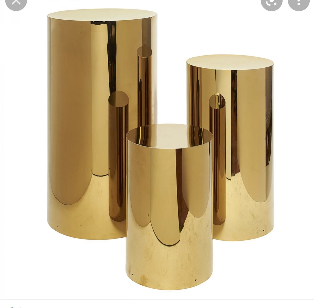 3 cylinders / stand for events (gold) Re Nt 