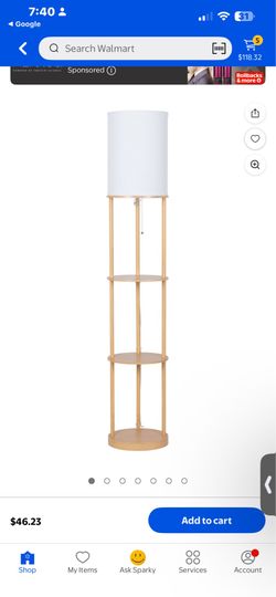 62 in Farmhouse Light Wood Floor Lamp