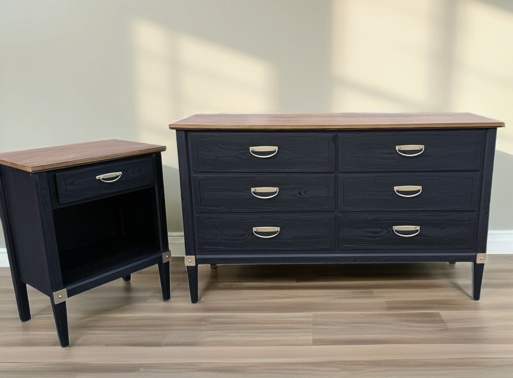 1960’s MCM Dresser, Nightstand And Mirror