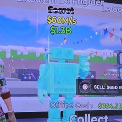 Steal The Brainrot Le Golem De Frigider Rainbow Secret 60M/s Fortnite