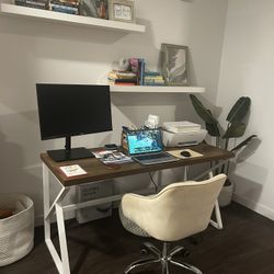 Rustic Brown And White Desk 