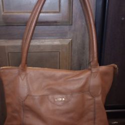 Lodis brown leather tote